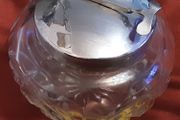cut glass sugar bowl with lidded tong's