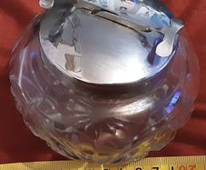 cut glass sugar bowl with lidded tong's