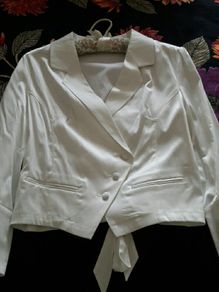 Ladies Cream tuxedo dress  jacket Size 10
