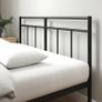 Bed 90 x 190 cm Metal Frame with Headboard  Easy Assembly Height 30 cm with Slats Support Storage Space Under the Modern Design  Black Image 5