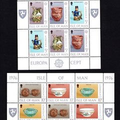 1976 Isle of Man Europa (Ceramic Art) Commemorative Stamp Sheetlets Mint Never Hinged (MNH)