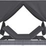 Double Sun Lounger with Curtains, Garden Recliner Furniture in Poly Rattan, Grey Image 3
