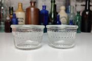 249 - Set of 2 Vintage Clear Glass Collectible Decorative Ramekins