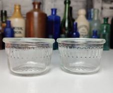 249 - Set of 2 Vintage Clear Glass Collectible Decorative Ramekins