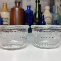 249 - Set of 2 Vintage Clear Glass Collectible Decorative Ramekins
