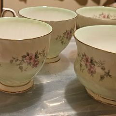 4 China Cups and Sugar Bowl