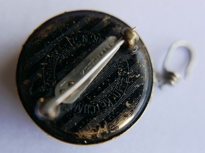 Antique Ketchcam Mcdougall Brooch Key Keeper Keychain Chain Pin Jewelry