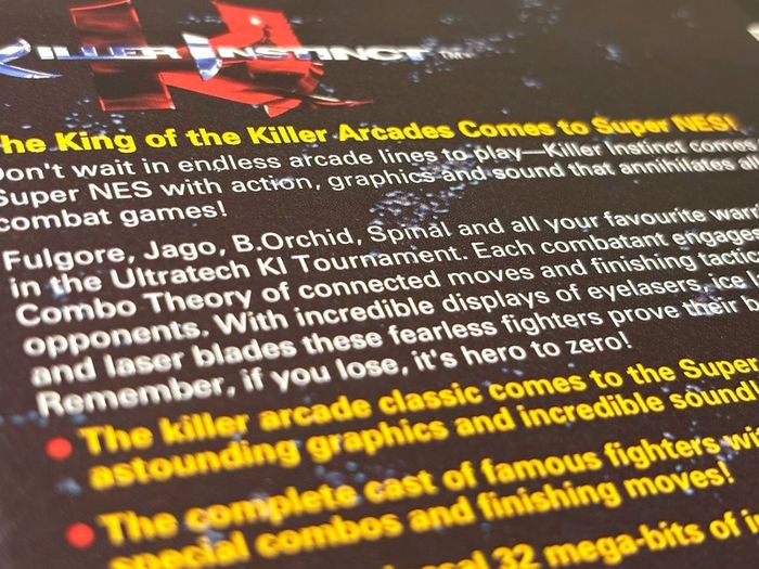 SNES Killer Instinct - Boxed