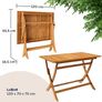 5 Piece Acacia Wood Garden Furniture Set Folding Table and 4 Chairs Image 5