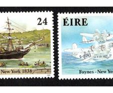 1988 Ireland Anniversaries 150th of 1st Passenger Steamship Crossing & 50th of 1st Commercial Air Crossing Commemorative Stamps Mint Never Hinged (MNH)