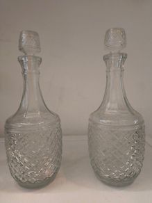 Two Matching Vintage Decanters