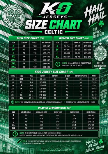 Celtic Football Shirts 26/27 Adult, Kids & Retro