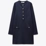 Zara Navy Knit Dress with Pockets Detail and Gold Buttons. Size S Image 6
