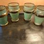 4 Mid Century Green Turquoise and Gold Glasses Image 3
