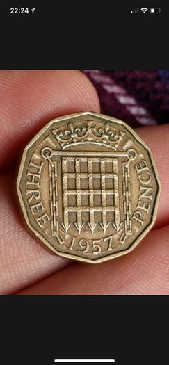 British 3 Pence Three Pence 1957