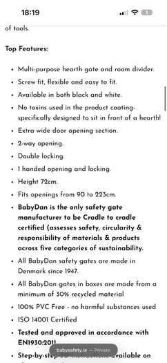 Baby Dan gate, Large, Black