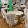 Gold Marble Kitchen Dining Table With 6 Chairs Image 6