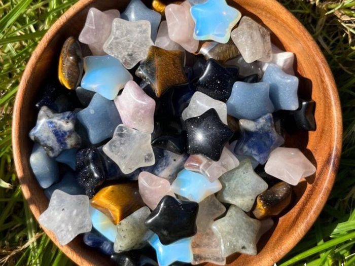 Mini Crystal Carvings Gemstones Mushroom, Heart, Star, Moon ect