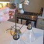 Brass ceiling light pendant with cone clear glass Image 2