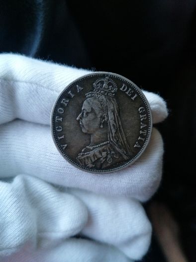 1887 Silver Half Crown Coin