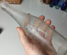 189 - Vintage John Daly Mineral Water Cork Decorative Collectible Clear Glass Bottle