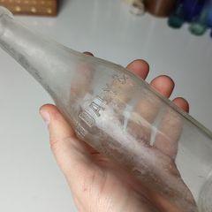 189 - Vintage John Daly Mineral Water Cork Decorative Collectible Clear Glass Bottle