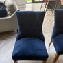 Luxurious Blue Fabric Chairs x 2 Image 2