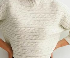 Beige knitted cropped jumper, NEW LOOK, size M
