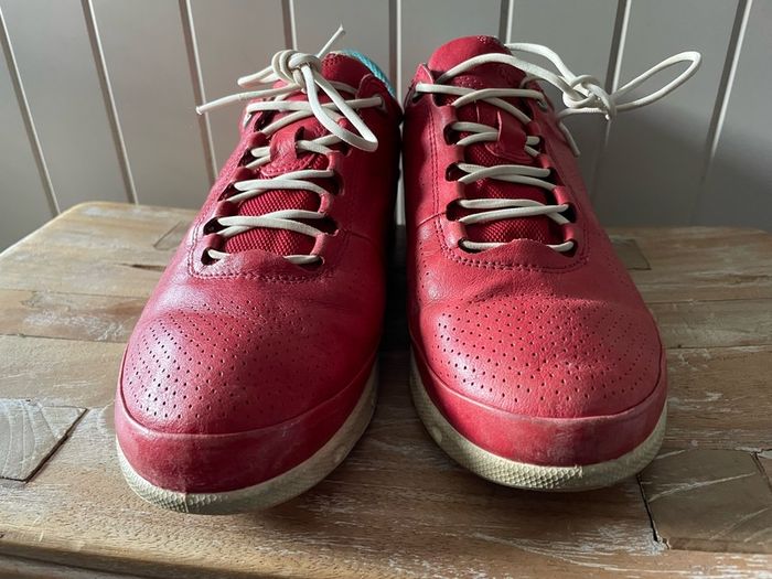 Ecco womens shoes Goretex casual lace up red trainers runners size 38/5