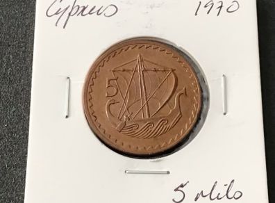 Cyprus 1970 Five Mils