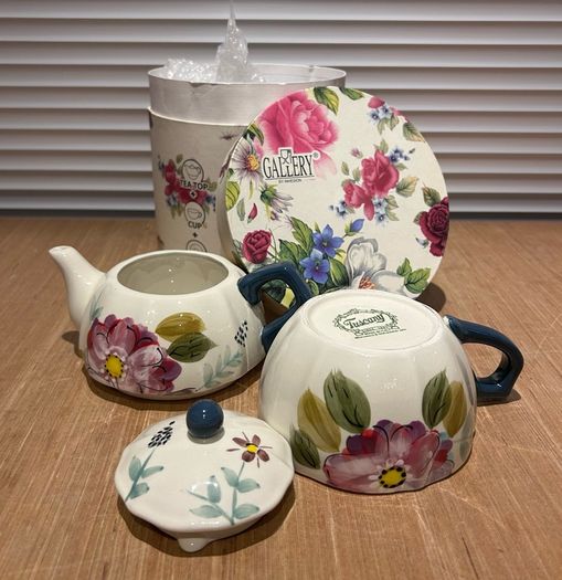 Ceramic Stacking Teapot and Mug (Tea for One) set