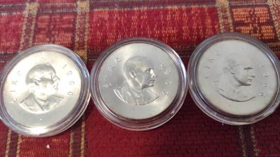 3 silver coins 10 Scilling 1966 UNC