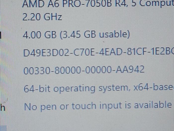 HP ProBook 455 G2, AMD A6 PRO-7050B R4, 5 Compute Cores 2C + 3G, 2.2GHz, 4 GB Ram, 300GB HDD, windows 10, Microsoft Edge, Chrome and VLC