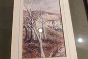 Philip Gray Signed "the Irish Cottage" Framed Matted Print Ireland
