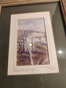 Philip Gray Signed "the Irish Cottage" Framed Matted Print Ireland