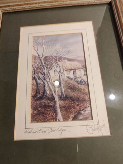 Philip Gray Signed "the Irish Cottage" Framed Matted Print Ireland