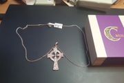 NEW silver celtic cross &amp; chain RRP 155 eur in box