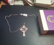 NEW silver celtic cross & chain RRP 155 eur in box