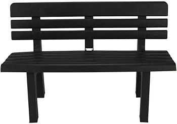 2 Seater Plastic Weatherproof Outdoor Garden Bench Heavy Durable Waterproof Patio Furniture Perfect for Patio Deck or Balcony