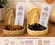 Our Lady Rosary Holder Religious Home Decor