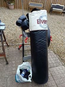 Large Elverys Boxing Bag, Gloves & Belt