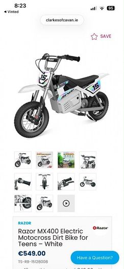 Razor MX400 Electric Motocross Dirt Bike for Teens