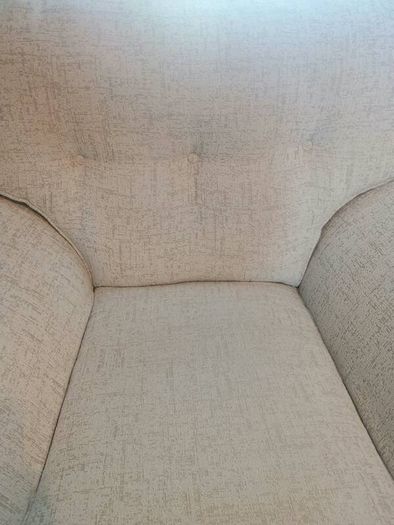 3-seater sofa and 2 matching armchairs, cream fabric