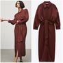 Zara belted shirt dress, maroon, S Image 7