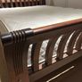 Wooden bed frame with slatted headboard and footboard Image 2