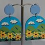 Clouds Over Sunflower Arch Earrings Image 3