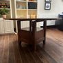 Warm wooden inlaid round/square dining table with storage Image 2