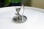 Vintage Cat Ring Holder, Trinket Tray