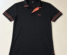 BOSS Hugo Boss Pima Cotton Polo Dark Navy Orange Size M