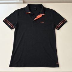 BOSS Hugo Boss Pima Cotton Polo Dark Navy Orange Size M